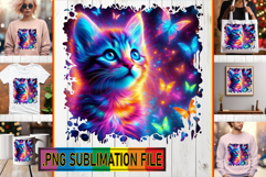 Bright TOTE BAG Gift Ideas PNG, Cat Product Image 1