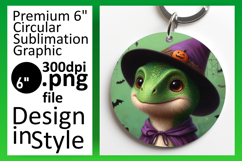 Stylish Round Design for Sublimation , Halloween Dino Product Image 1