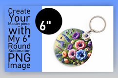 Elegant Circle Design Keychain Template , Flower Product Image 1