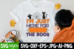 I'm Just Here For The Boos SVG Cut File, Halloween SVG PNG Product Image 2