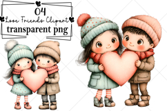 Whimsical Love Friends Clipart Watercolor PNG Product Image 1