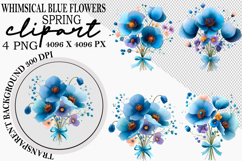 Whimsical Flowers Spring Clipart Png Product Image 1