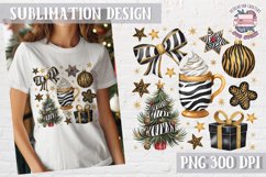 Christmas Coquette Bow PNG Holidays Funny Watercolor Product Image 1