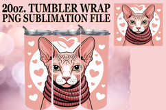 Serene nights 20oz tumbler wrap, Valentines Cat Product Image 1