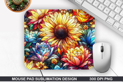 Flowers Mouse Pad Sublimation, Summer Mouse Pad PNG Product Image 1