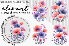 Whimsical Easter Flower Clipart Product Image 1
