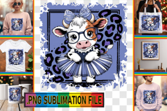 VIBRANT Sublimation Art for TSHIRTS, Cute Cow Product Image 1