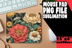 Nostalgic Classic Flower Mouse Pad Sublimation Product Image 1