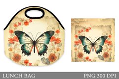Butterfly Lunch Bag Design. Butterfly Lunch Bag Sublimation Product Image 1