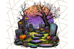 Enchanted Graveyard Halloween PNG Clipart Product Image 4
