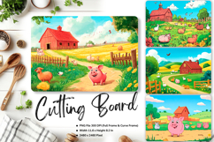 Farm Animal Cutting Board Farmhouse Chopping Board_52 Product Image 1