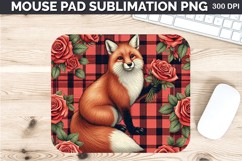 Watercolor Foxes Mouse Pad Sublimation - Valentines PNG Product Image 1