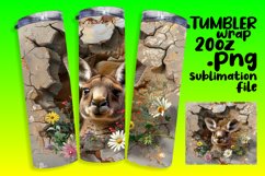 Spring Tumbler Wrap: 3D Hole in Wall &amp; Cute Animals Product Image 1