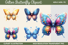 Gilter Butterfly Sublimation PNG Product Image 1