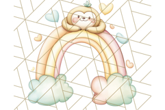Pastel Plushie Rainbow Clipart PNG, Nursery Baby Animals Png Product Image 4