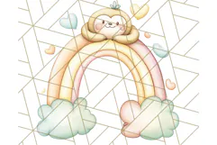 Pastel Plushie Rainbow Clipart PNG, Nursery Baby Animals Png Product Image 4