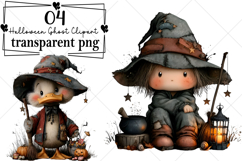 Halloween Ghost Clipart Watercolor PNG Product Image 1