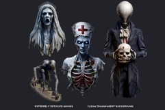 Nightmare Characters Horror &amp; Gothic Halloween Illustrations Product Image 3