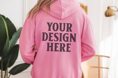 pink Gildan 18500 Hoodie Mockup, Unisex Sweatshirt Mockup Product Image 1