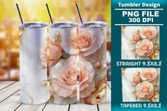 3D Rose Tumbler 20oz skinny wrap design, Tumbler design Product Image 1