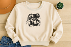 Women Yellow Cozy Sweatshirt Mockup PSD JPG Product Image 1