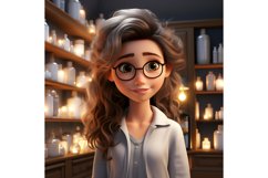 3D Character Child Girl Scientist with relevant environment Product Image 1