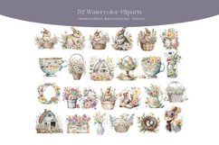 Watercolor Rustic Easter Spring Clipart Product Image 2