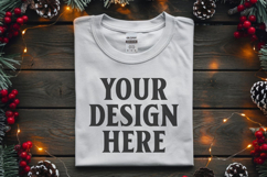 Gildan 64000 White Folded Christmas Flat Lay T-shirt Product Image 1