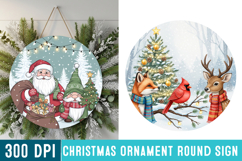 Christmas Ornaments Round Sign PNG, Christmas Round Sign PNG Product Image 1