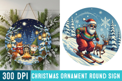 Christmas Ornaments Round Sign PNG, Christmas Round Sign PNG Product Image 1