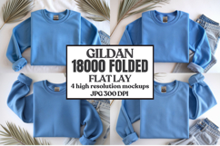 Gildan 18000 Sand Folded Flat Lay Mockups Product Image 1