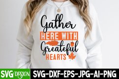 Gather Her With Greatful Hearts SVG Cut File,Thanksgiving Product Image 2