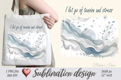 Pastel design with Inspiring quote tote bag sublimation png Product Image 1