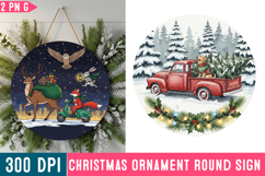 Christmas Ornaments Round Sign PNG, Christmas Round Sign PNG Product Image 1