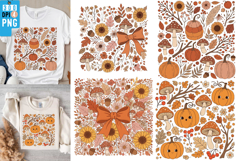 Abstract boho Flowral Autumn Sublimation Bundle|Fall PNG Product Image 4