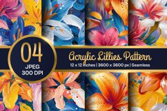 Acrylic floral pattern, Lillies floral pattern Product Image 1