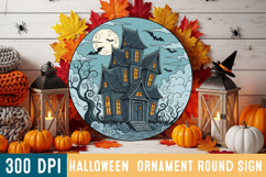 Halloween Round Sign Design PNG Perfect for Spooky Season Product Image 1