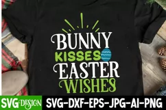 Bunny Kisses Easter Wishes SVG Cut File,Happy Easter Day SVG Product Image 1