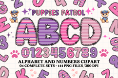 Puppies Patrol Alphabet png, letters doodle, puppies clipart Product Image 1