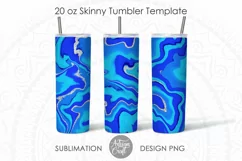 Blue Marble, Silver glitter,20 oz skinny tumbler design Product Image 1