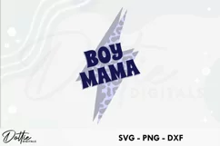 Boy Mama SVG DXF PNG Mom Lightning Bolt Animal Print Product Image 1