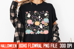 Spooky Floral Halloween Vector | Elegant Fall Shirt Design Product Image 2