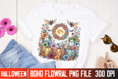 Elegant Halloween Floral Vector | Spooky Fall T-Shirt Design Product Image 4