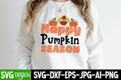 Happy Pumpkin Season SVG Cut File,Happy Autumn SVG Design Product Image 1