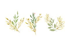 Gold Green Tropical Leaves Product Image 1