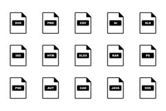 Set Of File Format Icons Product Image 1