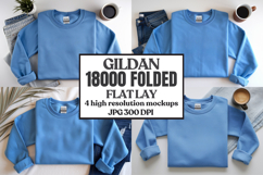 Gildan 18000 Sand Folded Flat Lay Mockups Product Image 1