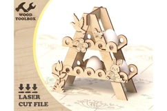 Easter Egg Holder SVG | Tiered Bunny Egg Stand Product Image 1