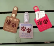ITH Pet Home Alone Paw Print Key Fob with Pocket - Snap Tab Machine Embroidery Product Image 3