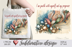 Pastel design with Inspiring quote tote bag sublimation png Product Image 1